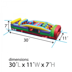 obstacle20course20deminsions 1714091640 7-Element Retro Inflatable Obstacle Course